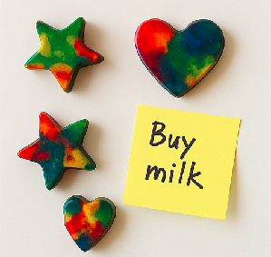 Magnets de réfrigérateur en crayons de cires