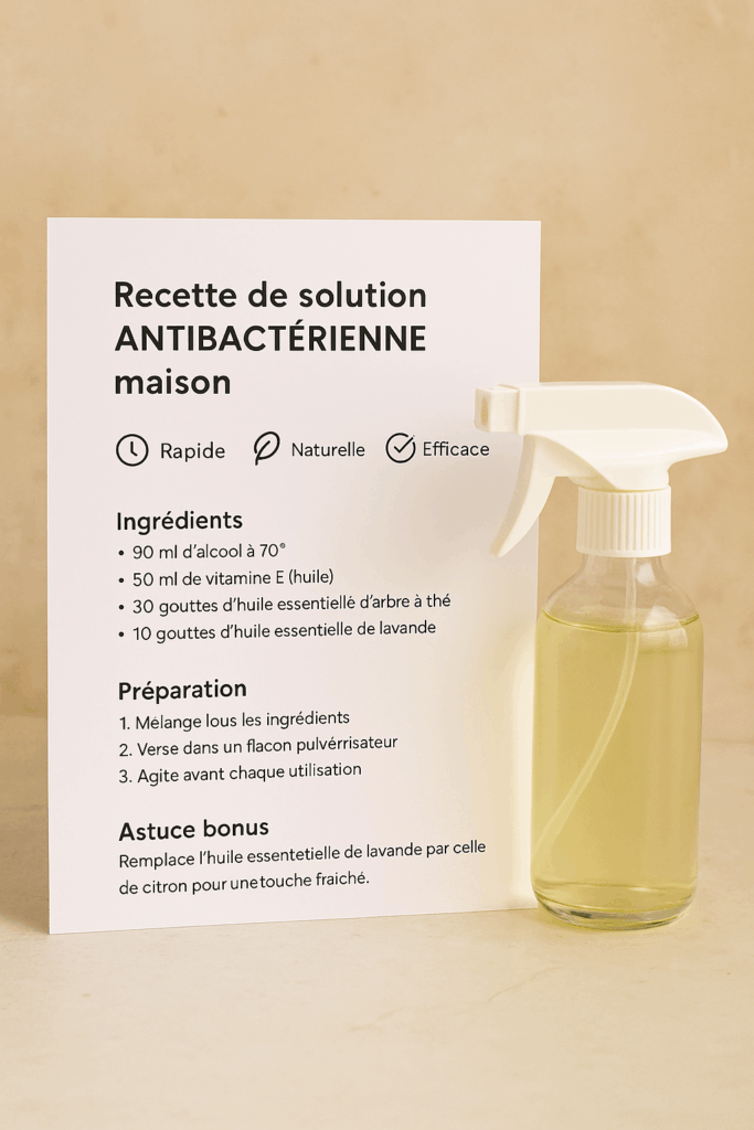 Recette de solution antibactérienne naturelle