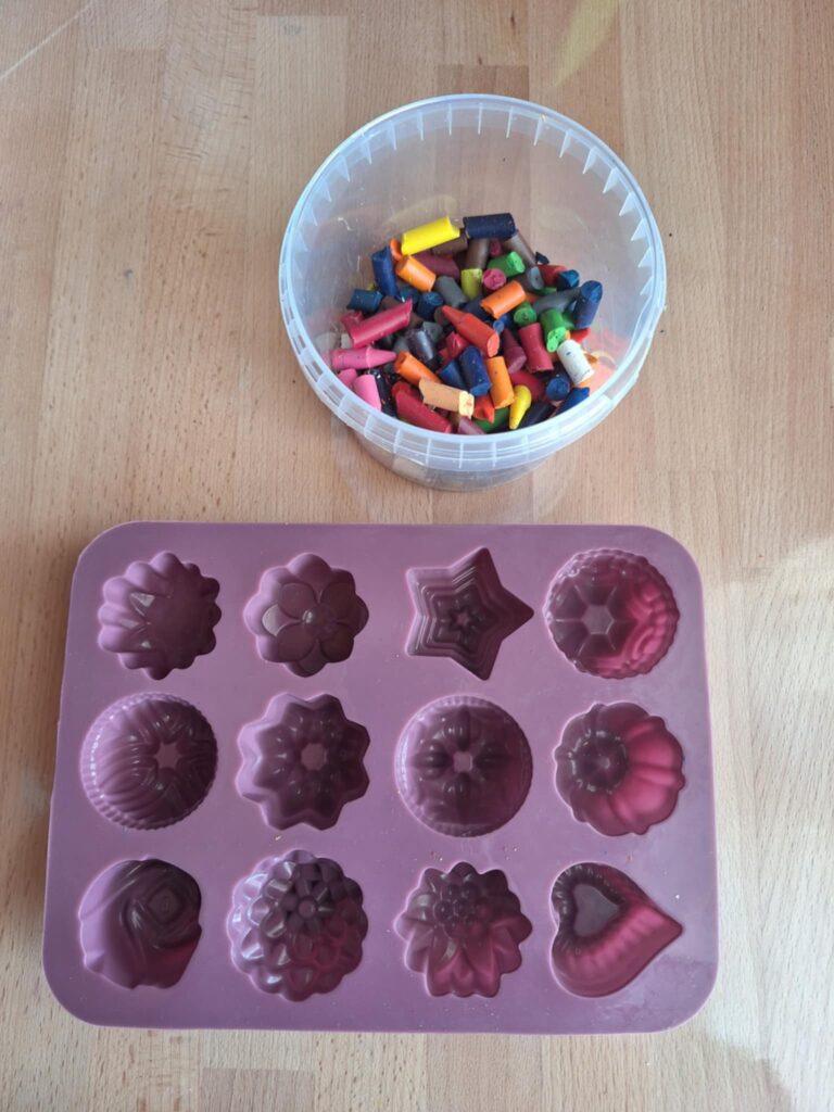 Reste de pastelles et moule en silicone